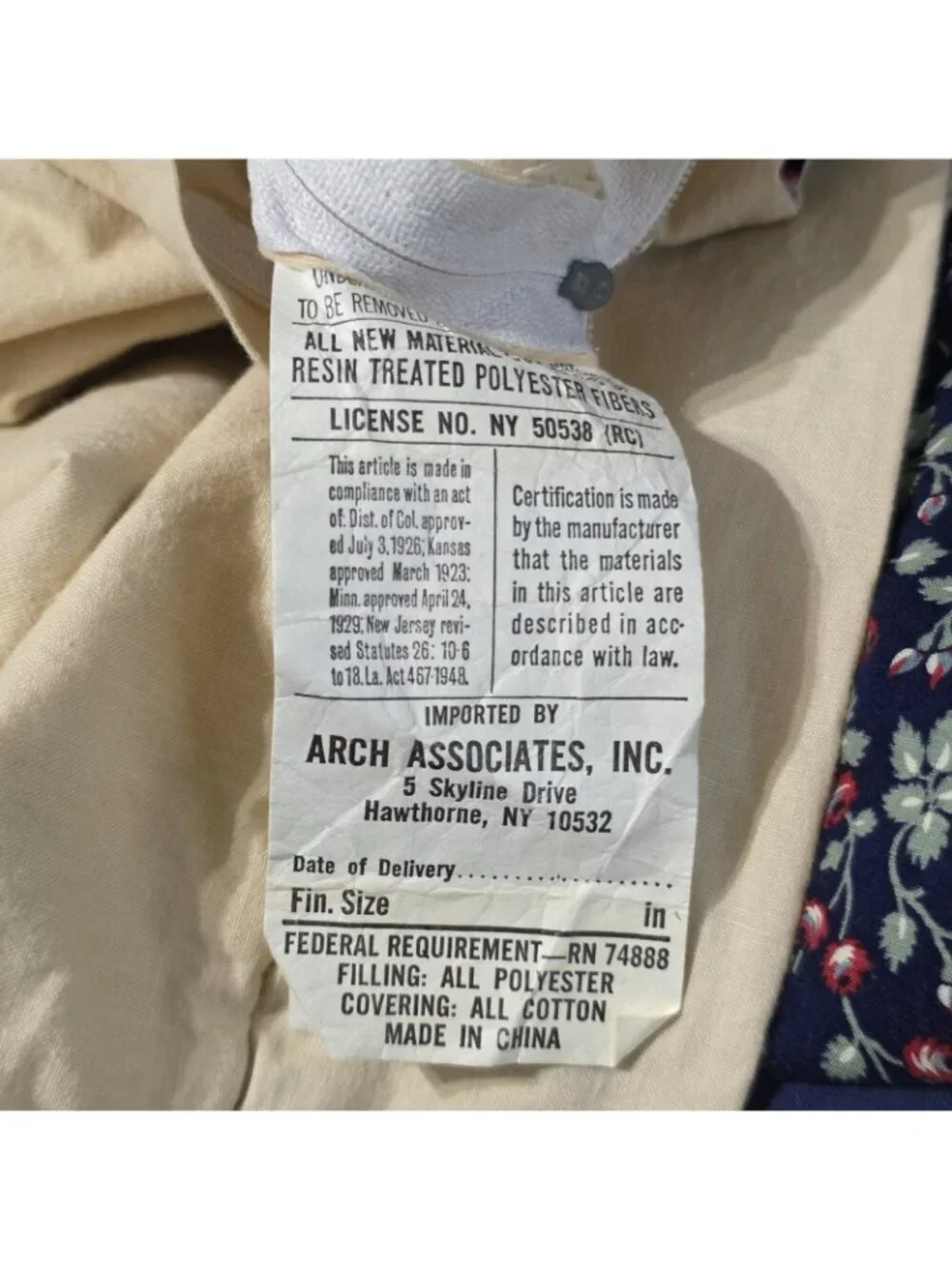 Vintage Arch Quilt 8 Point Star FULL QUEEN 84x84 Blue Floral Patchwork w. Shams